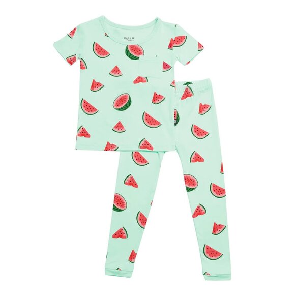 Kyte Baby short sleeve/long pants pajamas - Watermelon (size 6T) - Picture 1 of 3